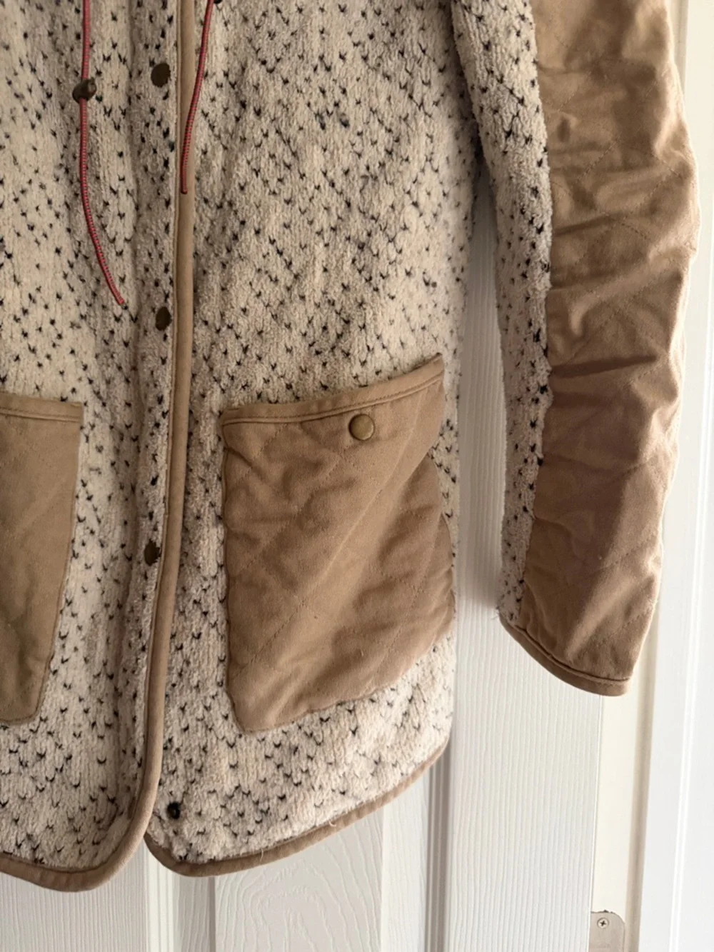 Sleeping on Snow Anthropologie Cream & Tan Contrast Women's Jacket - Picture 6 of 15